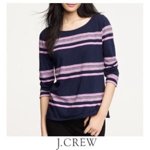J. Crew Boardwalk Striped Zipper Tee